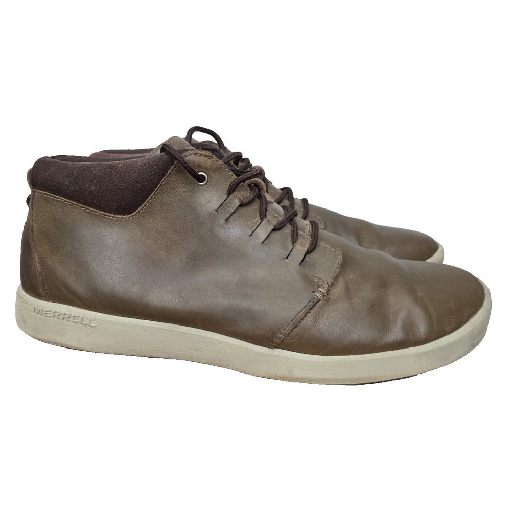 Merrell Freewhell 2 Casual Sneaker Men 13‎ Brown Full Grain Leather Boot Comfort